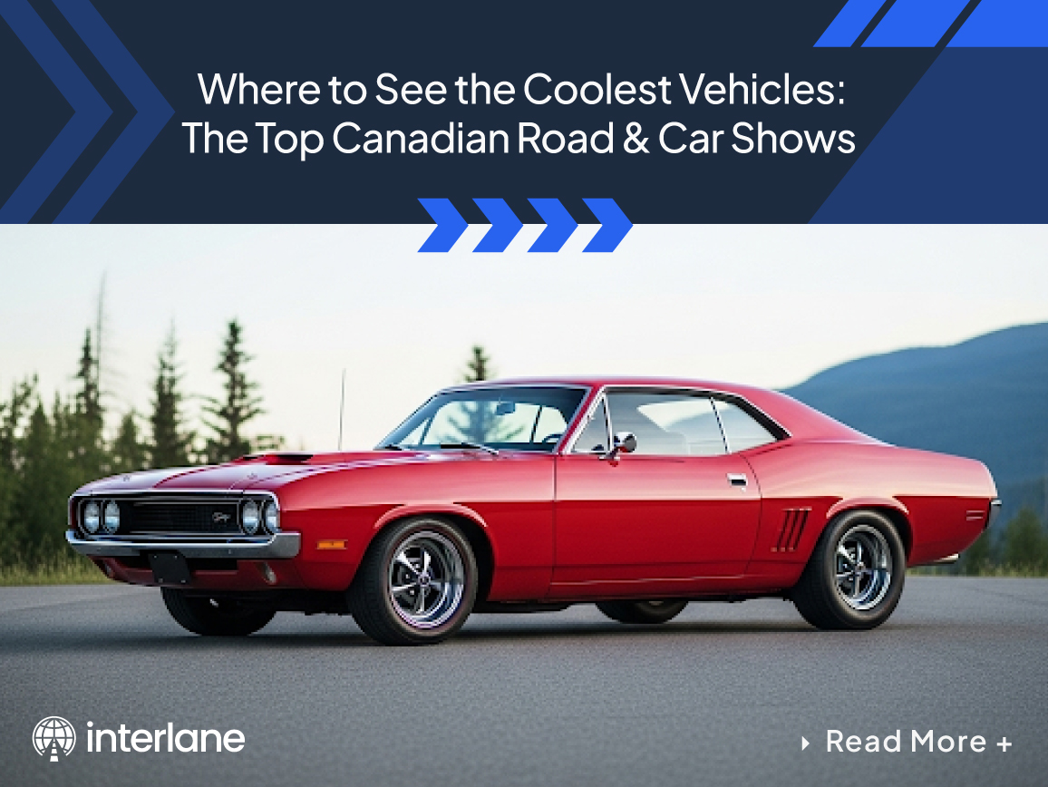 Red classic car with text reading Where to see the coolest vehicles