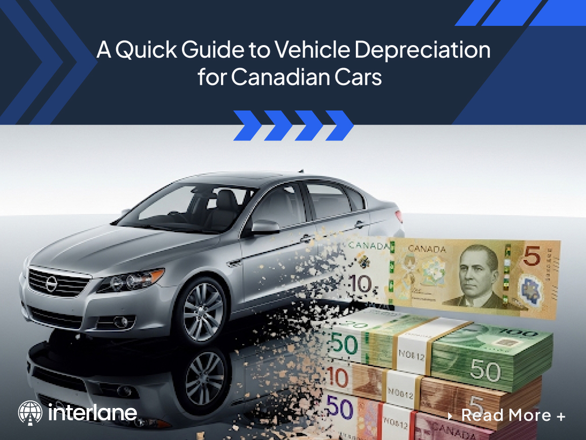 Car with bundles of money that are withering away showing depreciation.
